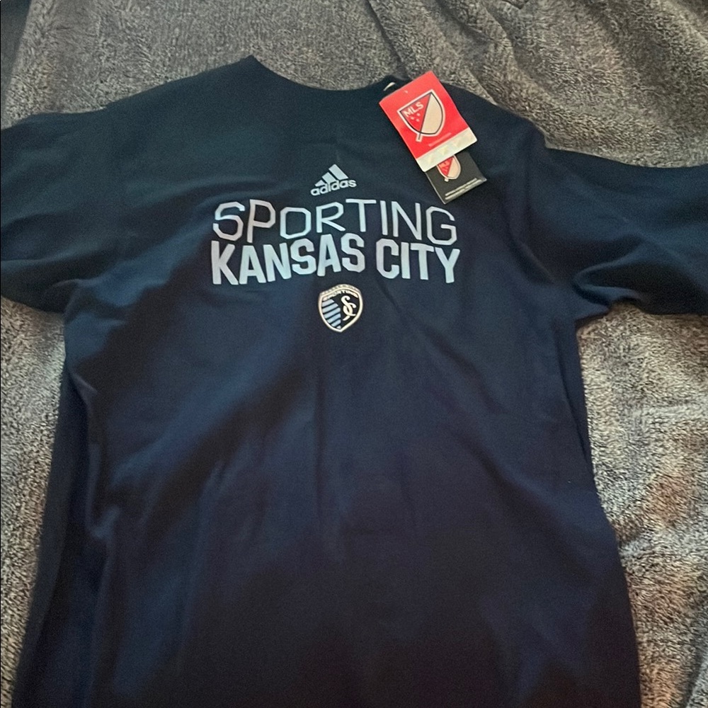 Brand New Adidas Sporting Kansas City Navy Tee